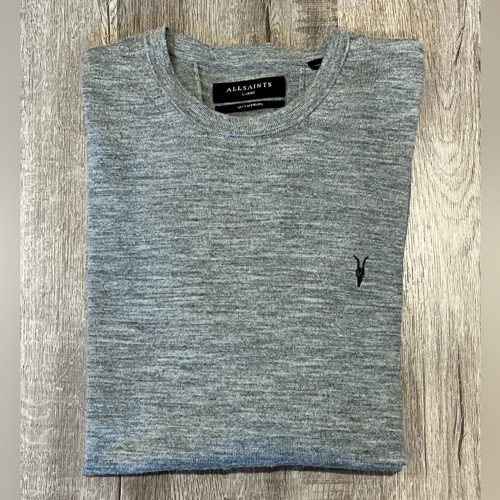 All Saints - Large Grey Crewneck Sweater